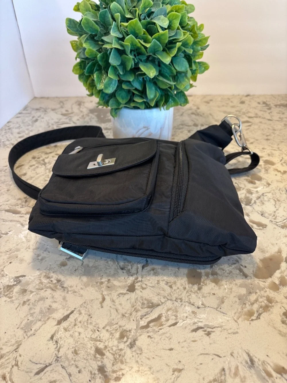 EUC Magellan Vault Pro Black Nylon Anti Theft Crossbody Handbag